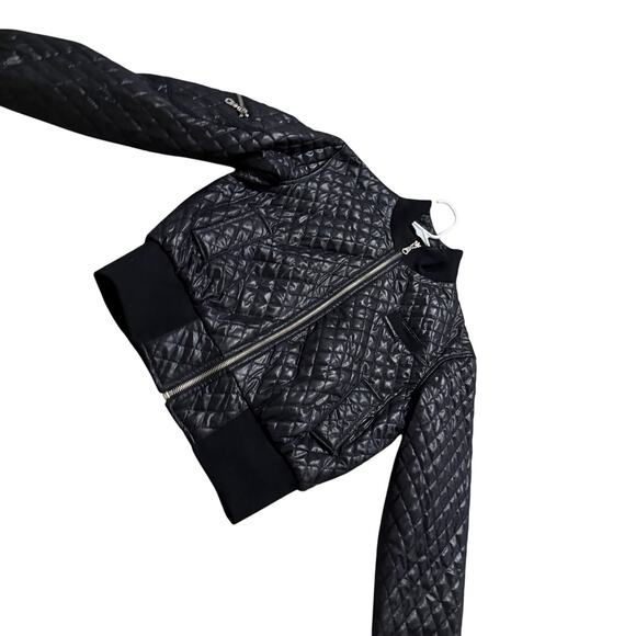 Y2K Members Only old school black jacket cropped sz S old school winter zip up - Picture 15 of 15